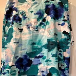 White House Black Market Floral Pencil Skirt - Blue and Green